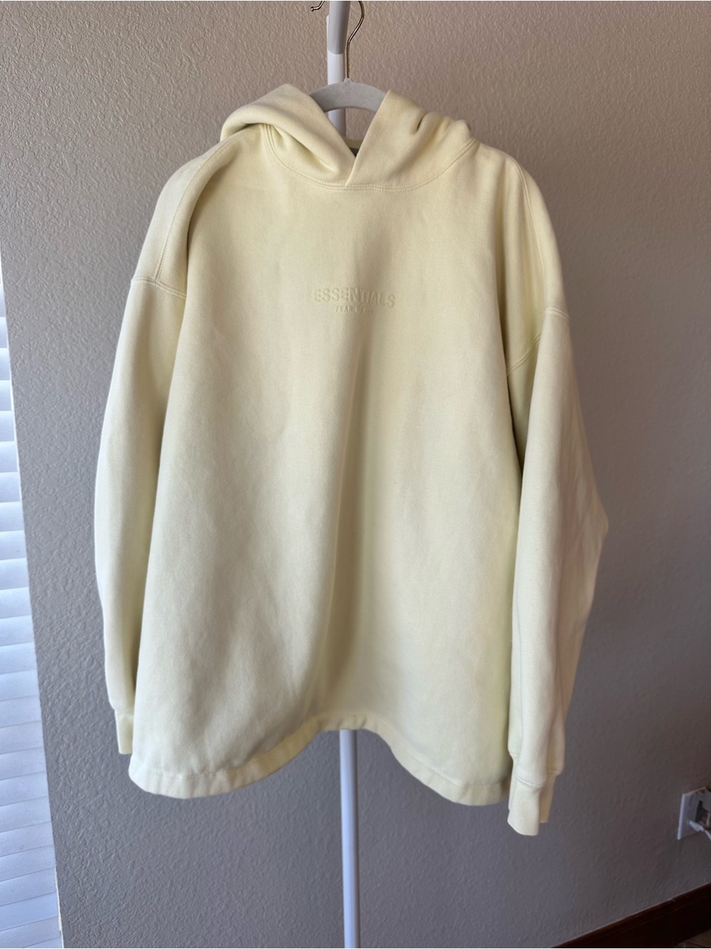 Fear of God Essentials relaxed hoodie sweatshirt in canary yellow size medium